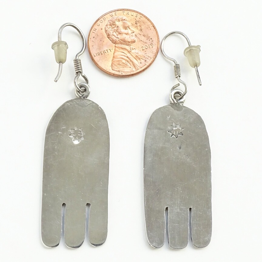 Vintage Signed Hopi Silvercraft Guild Sterling Silver Overlay Pierced Earrings