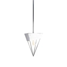 Toltec Neo 1 Lt Stem Pendant 7.25x12", Chrome w/Amber LED Bulb - 1503-CH-LED18C
