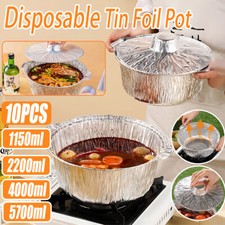 10PCS Duty Aluminum Foil Pots for Hotpot Camping Picnic Tinfoil field cutlery AU