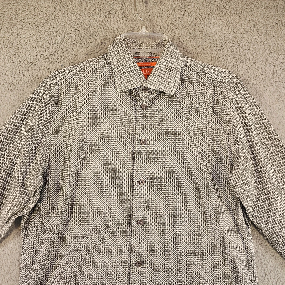 Camisa Tallia Para Hombre Mediana 16 32/33 Manga Larga Abotonada Performance Tech Vestido Foto 2 de 4