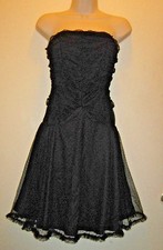 Womens NWT AUW Strapless Black Lace Dress Sz 9 Formal Evening Prom Weddings