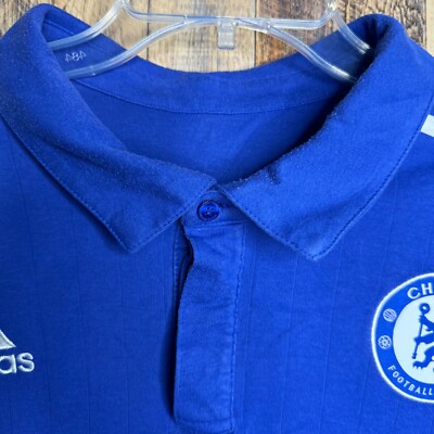 Chelsea FC Adidas S12058 Blue Polo Soccer T-Shirt Men's L | eBay
