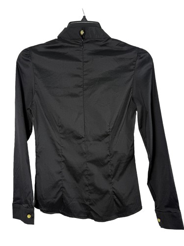 Women’s Blouse Embellished Jabot Black Size Medium - Picture 2 of 5