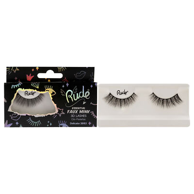 Essential Faux Mink 3D Lashes - Delicate by Rude Cosmetics for Women - 1 Pc Pair