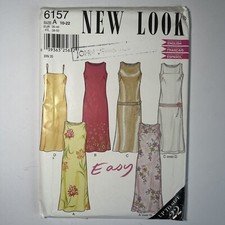 NewLook 6157 Shift Straight Dress High Neck Straps Used Ladies Cut Pattern EASY