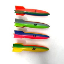 Swimways Toypedo Bandits Pool Toy Underwater - Lot of 4 mini Torpedos W/ Points