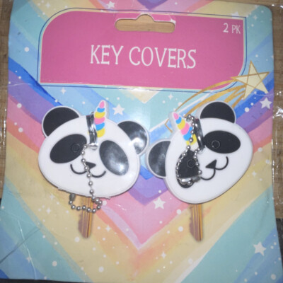 New Cute 2 pack Panda Unicorn key covers Caps for Keychain House Home ...