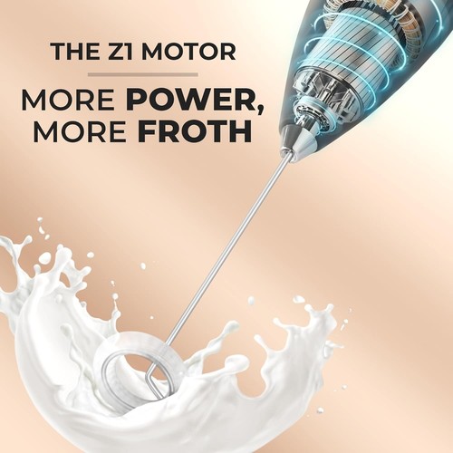 Zulay Kitchen Powerful Milk Frother Wand With 2 Duracell Batteries - Ultra Fast - Picture 4 of 7