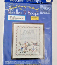 VTG Needles 'N Hoops Stamped Embroidery Cross Stich Kit Children Grow Up No. 239