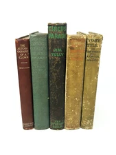 Antique Book Lot Circus History Prop Shelf Decor Stack Bundle 5