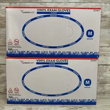 Cardinal Health CLEAR Vinyl Exam Gloves *2 Boxes* Size: Medium Exp: 10/26