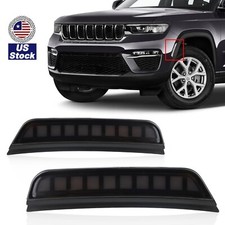 Led Front Side Marker Light Drl Turn Signal Smoked For Jeep Grand Cherokee 22-24
