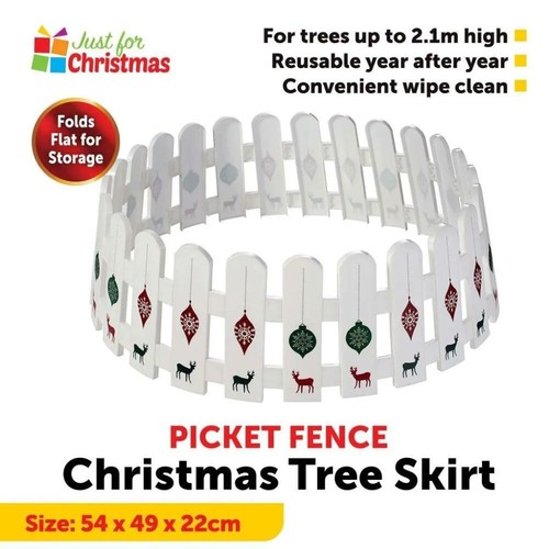 Christmas Tree Skirt Picket Fence for Trees up to 2.1m High Bucket Stand Xmas UK - Picture 3 of 7