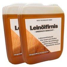 Firnis 10 Liter Leinölfirnis 2 X 5 dreifach gekocht ökologlogischer Holzschutz  
