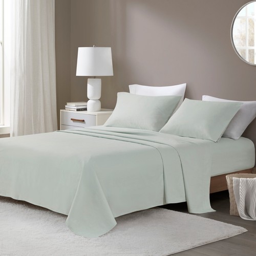 Beautyrest 4 Piece Oversized Cotton Flannel Deep Pocket Sheet Set Queen King Bed - Picture 22 of 78