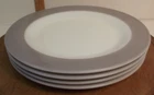 Vintage 1950s Pyrex Dove Gray Milk Glass 10" Dinner Plates Set of 4