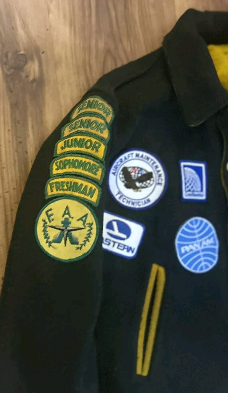 Vintage Pilot Patch Reversible Varsity Jacket 196… - image 5