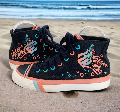 PRO-Keds Glam Roc Hightop Black Fabric Sneakers, Size 7 - Picture 2 of 11