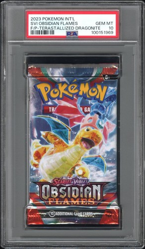 2023 Pokemon S&V Obsidian Flames Booster Pack Dragonite Art PSA 10 Gem Mint