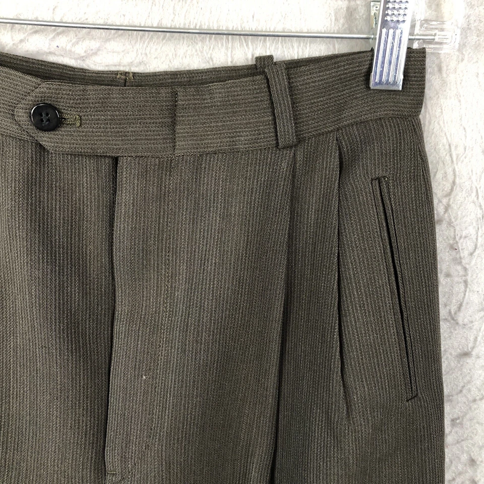 Винтажные женские брюки Barry Bricken 6 коричневые 100% шерсть высокая талия офис карьера - Изображение 3 из 4