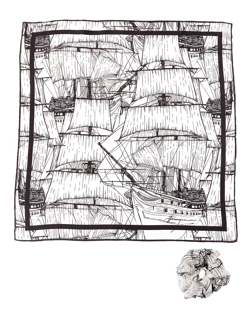 Шелковая повязка для волос Ferragamo Veliero Женская черная 30890₽