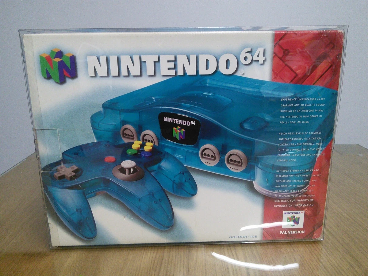 Nintendo 64 N64 Funtastic Ice Blue Boxed Console PAL Great
