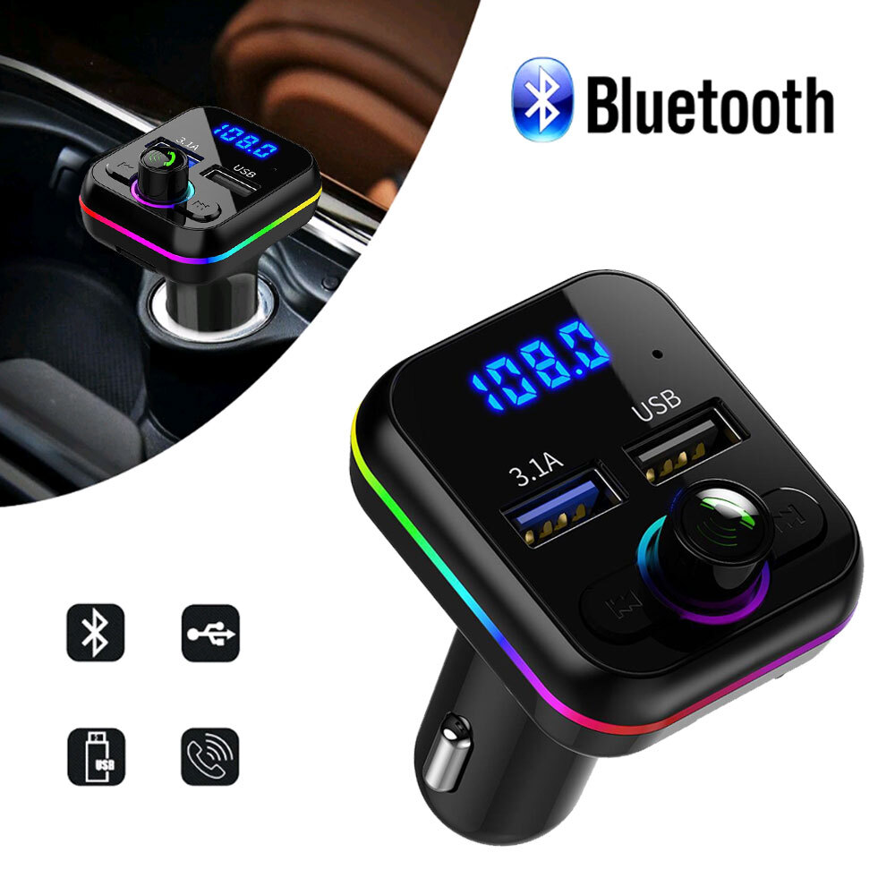 usb cigarette lighter music player (Black) Car Mp3 Music Player Bluetooth-compatible V5.0 Hands Free Call USB U Disk