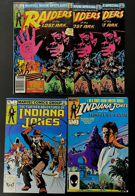Raiders of the Lost Ark #1 Newsstand Variant & Indiana Jones #1 lot (5) Movie