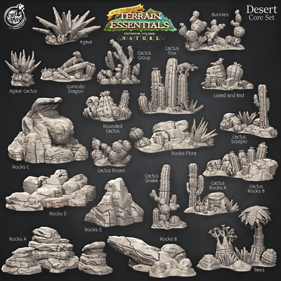 3D Printed Cast n Play Desert Core Set Desert Terrain Set Terrain Essentials