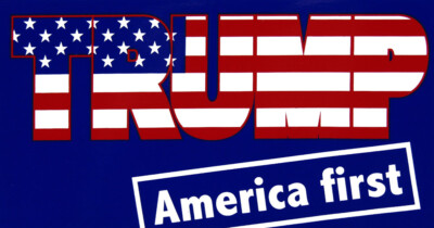 Wholesale Lot of 6 Trump 2024 America First USA Flag Blue Bumper Sticker