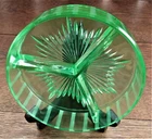 vtg green relish depression glass