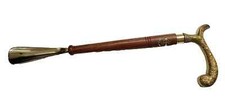 Designer Brass Vintage Shoe Horn Wooden Handle Handmade Nautical Style Solid
