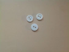 NEW 25 5/8  INCH WHITE  POLISHED BUTTON 2 HOLE W/RIM