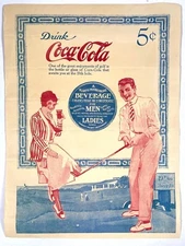 DRINK COCA-COLA reproduction of a 1916 advertisement COKE AND GOLF the 19th hole