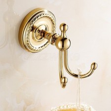Gold Color Brass Bath Robe Hooks Towel Rack Coat Hat Hook Door Wall Hanger