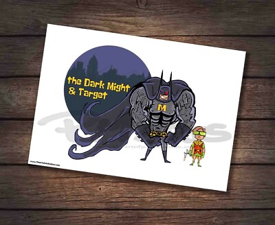 The Dark Knight Returns Batman & Robin Karikatur A4 Druck signiert vom Künstler