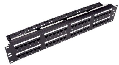 DynaCable NWPP48E 48-Port Cat5e Patch Panel, Black