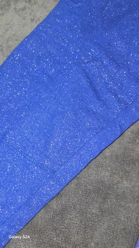 Piper Jeggings Girls Size XL 14/16 Blue Glitter Moto Pull On Sparkly - Picture 3 of 10