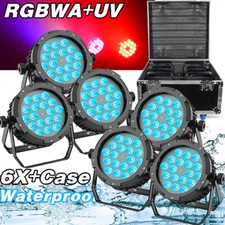270W Waterproof RGBWA UV LED Par Up Light DMX Stage DJ Par Can Light Beam w/Case