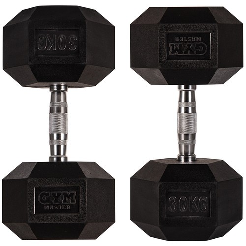 Hex Dumbbells Cast Iron Hexagonal Rubber Encased Home Gym Hand Weight 1-30KG - Picture 176 of 196