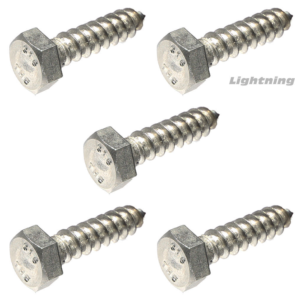 316 Marine Grade Stainless Steel Hex Head Lag Bolt Screw 3/8 x 1-1
