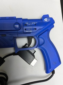 NYKO Cobra Light Gun Blue UN-80039 PS1 PS2 Sega Saturn Powers On Untested As Is 