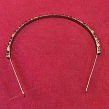 Vintage rhinestone headband, silver tone, single row crystal