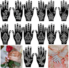 14 Sheets Henna Tattoo Stencils Kit for Hand Body Art, Indian Arabian Temporary