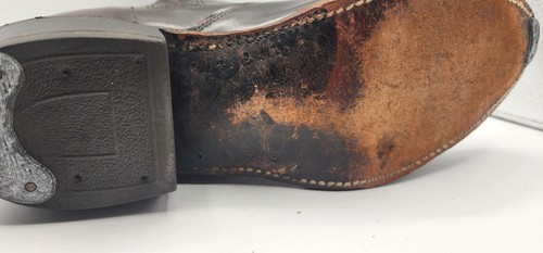 Vintage Side Zip Ankle Boots Men’s Size 9 M Brown Leather Lift Insoles - Picture 12 of 17