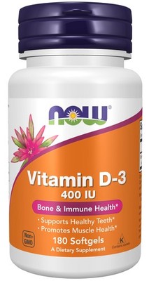 Now Vitamin D3 180 Count Tasty Tablets Immune Support Strong Bones