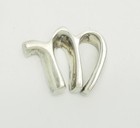 Brusca Dante sterling silver letter M initial heavy modernist pendant