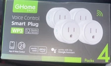 GHome Smart Voice Control Smart Plug WP3 x 4 Works With Alexa Google Assistant