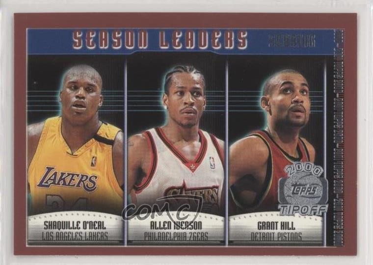 2000-01 Tipoff Season Leaders Shaquille O'Neal Allen Iverson Grant Hill HOF g2x