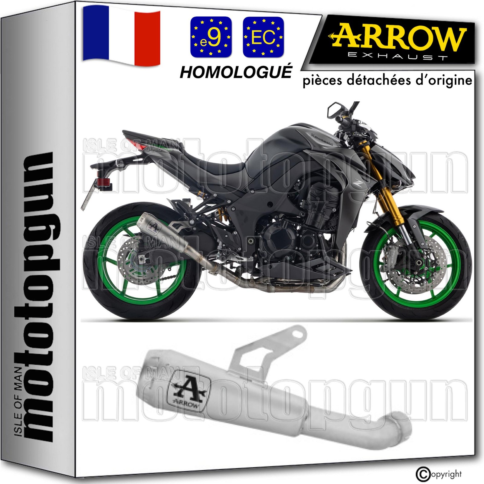 Échappement homologué Arrow Pro-Race Kawasaki Z1100 2025 2026 silencieux moto z-1100